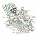 Beach bum relaxing tattoo design idea