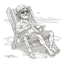 Beach bum relaxing tattoo design idea