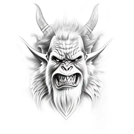 orc tattoo design idea