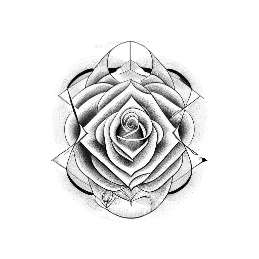 A blackwork tattoo of a mathematical equation incorporating the number 140 and a rose tattoo design idea