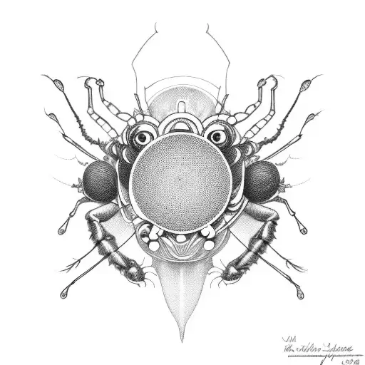 bug with many eyes tattoo design idea