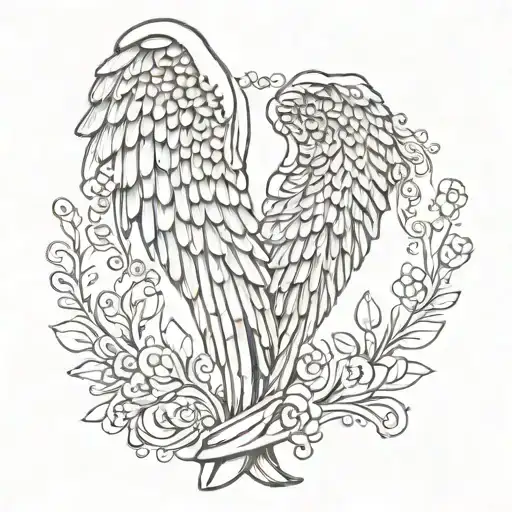 Angel wings for deceased dad memorial tattoo design idea