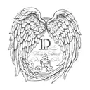 Angel wings for deceased dad memorial tattoo design idea
