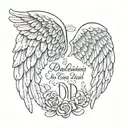Angel wings for deceased dad memorial tattoo design idea