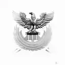A dynamic composition featuring a triumphant eagle holding both the German and Cuban flags, representing the client's belief that anything is possible through struggle and victory. tattoo design idea