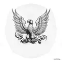 A dynamic composition featuring a triumphant eagle holding both the German and Cuban flags, representing the client's belief that anything is possible through struggle and victory. tattoo design idea