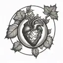  human heart inside a snow globe tattoo design idea