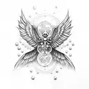 skeleton with wings blowing bubbles tattoo design idea