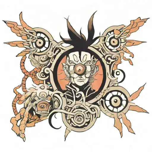satoru gojo six eyes all tattoo design idea