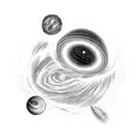 Astrophysicist observing a blackhole tattoo design idea