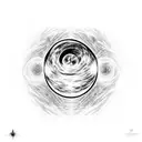 Astrophysicist observing a blackhole tattoo design idea