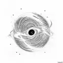 Astrophysicist observing a blackhole tattoo design idea