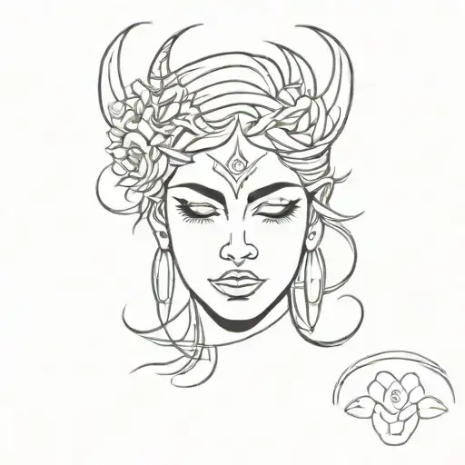 Freya goddess tattoo design idea