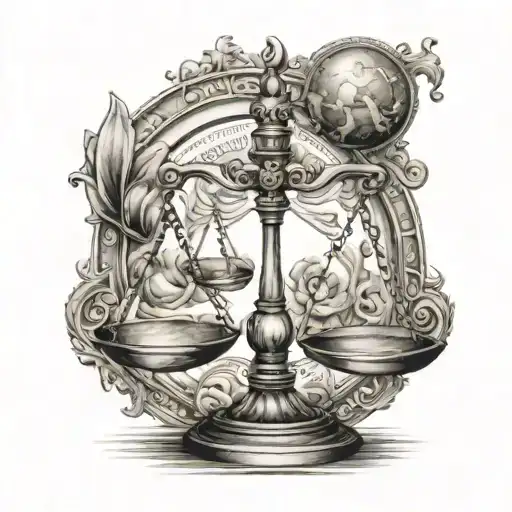 libra zodiac sign tattoo design idea