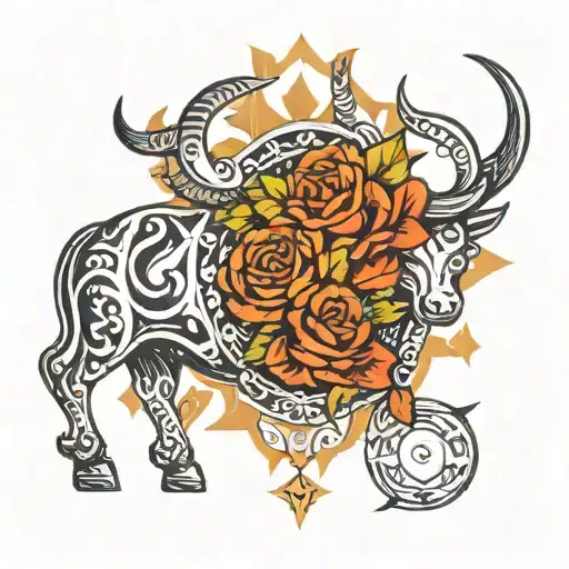 Taurus libra zodiac sign tattoo design idea