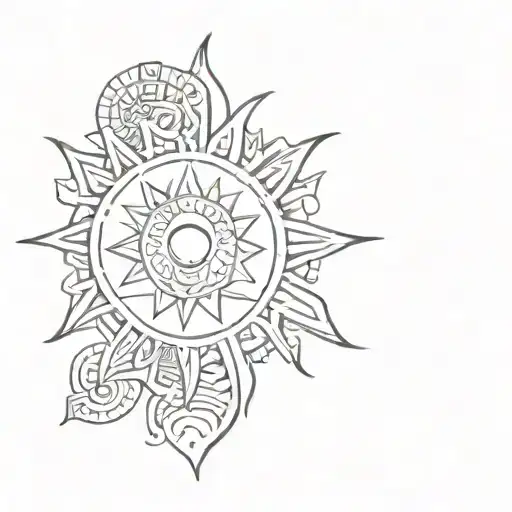 Filipino Tribal Sun tattoo design idea
