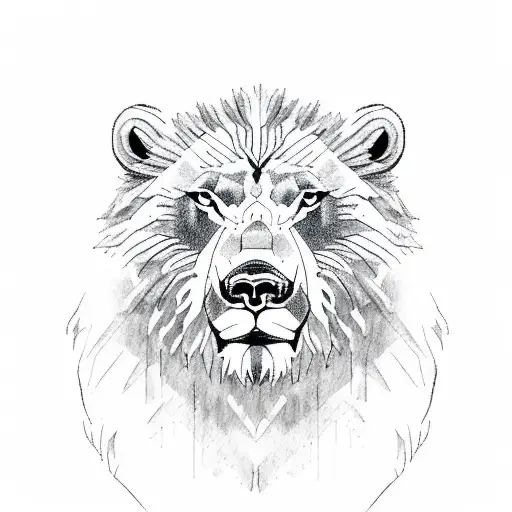 lion grizzly bear wolf tattoo design idea