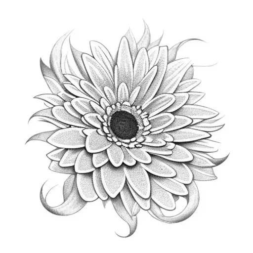 gerbera flower  tattoo design idea