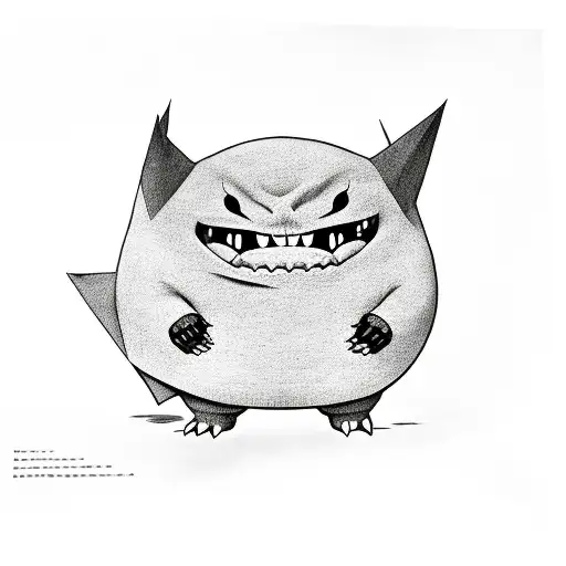 gengar From Pokémon  tattoo design idea