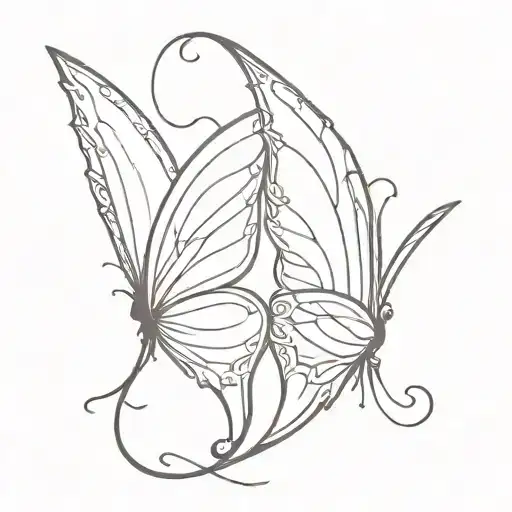 butterfly angel wings tattoo design idea
