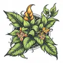 ginger plant morphing tattoo design idea