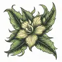 ginger plant morphing tattoo design idea