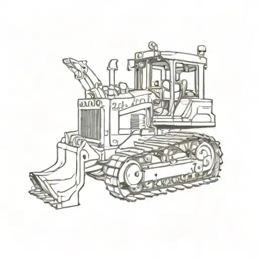 bulldozer inspired details tattoo design idea