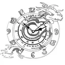 Dragon clock tattoo design idea
