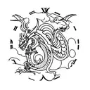 Dragon clock tattoo design idea