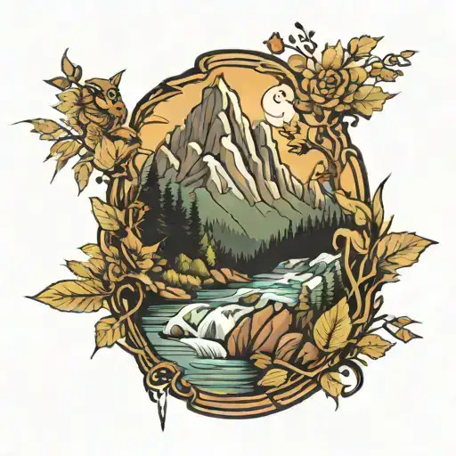 Smokey  mountains tattoo design idea