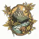 Smokey  mountains tattoo design idea