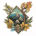 Smokey  mountains tattoo design idea