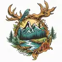 Smokey  mountains tattoo design idea