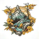 Smokey  mountains tattoo design idea