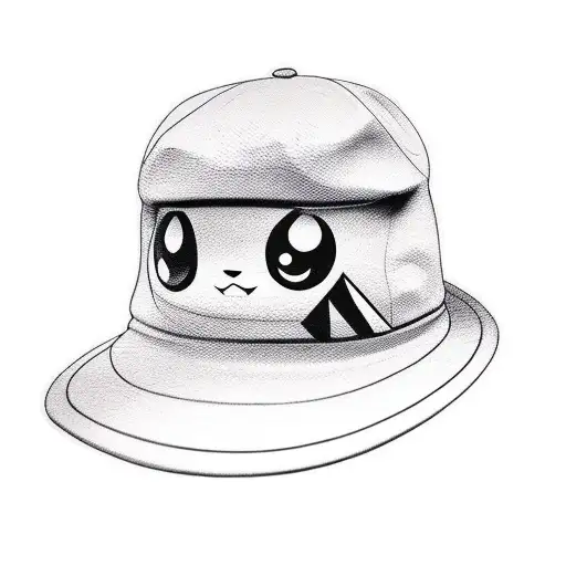 pikachu wearing a hat tattoo design idea