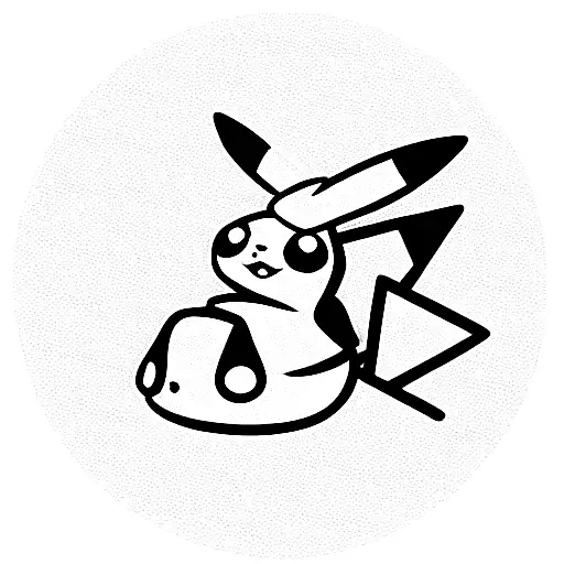 pikachu wearing a hat tattoo design idea