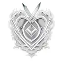 sword through heart tattoo design idea