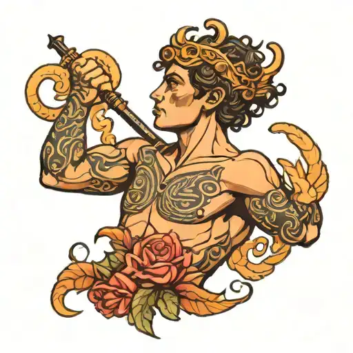Perseus holding the head tattoo design idea
