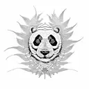 Fern Tree panda tattoo design idea
