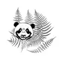 Fern Tree panda tattoo design idea
