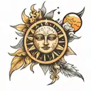 Sun and Moon tattoo design idea