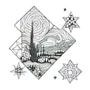 van gogh starry night tattoo design idea