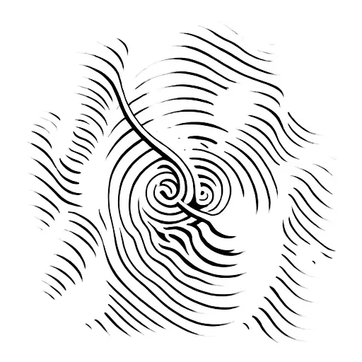 text "drowning in thoughts"  with water ripples tattoo design idea