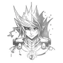 A programmer's tribute tattoo combining elements of Final Fantasy and classic music tattoo design idea