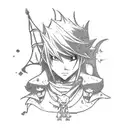 A programmer's tribute tattoo combining elements of Final Fantasy and classic music tattoo design idea