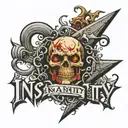 insanity text tattoo design idea