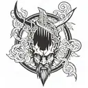 zeus's lightning bolt with poseidons trident tattoo design idea