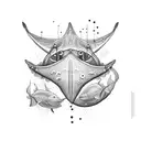 stingray ocean theme chest piece tattoo design idea