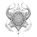 stingray ocean theme chest piece tattoo design idea