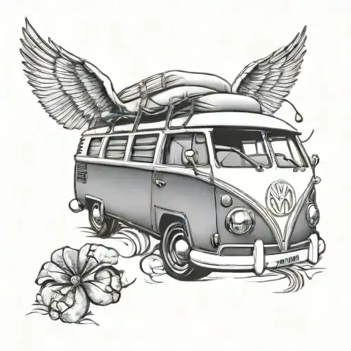 VW camper van tattoo design idea
